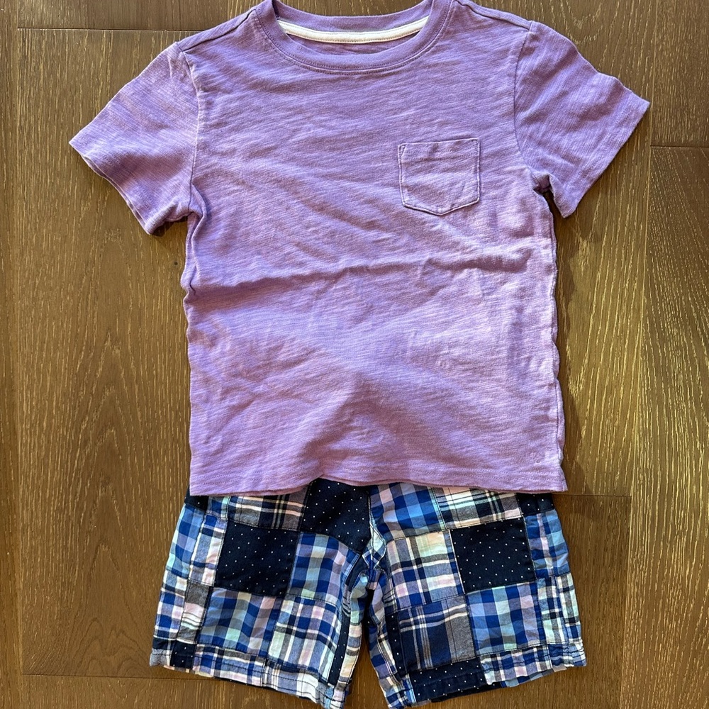 4 pieces: Janie and Jack boy Summer top and shorts
